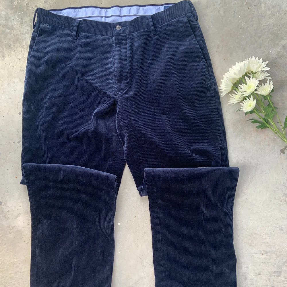 Mens Navy Ralph Lauren Corduroy Chinos Trouser Dress Pants Ralph Lauren Polo Men